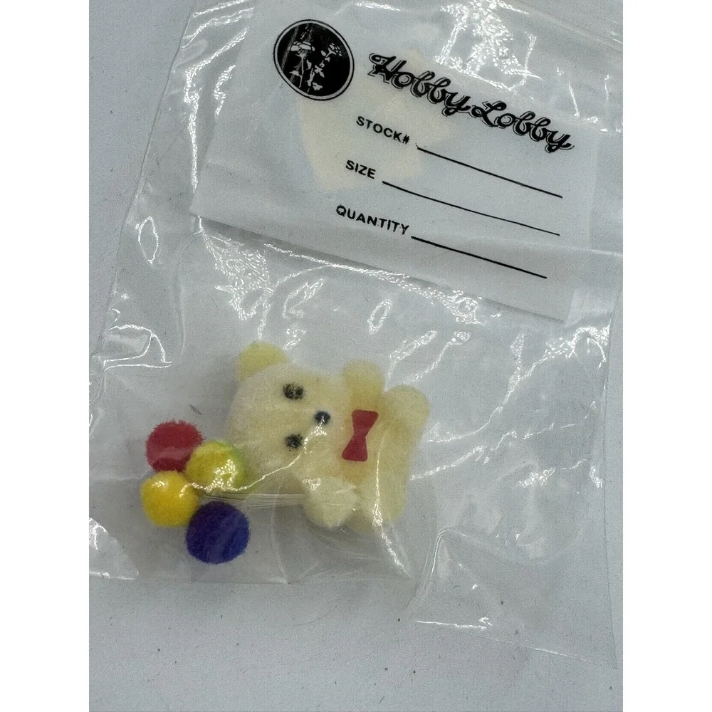 Vintage Hobby Lobby Flocked Birthday Bear Balloon